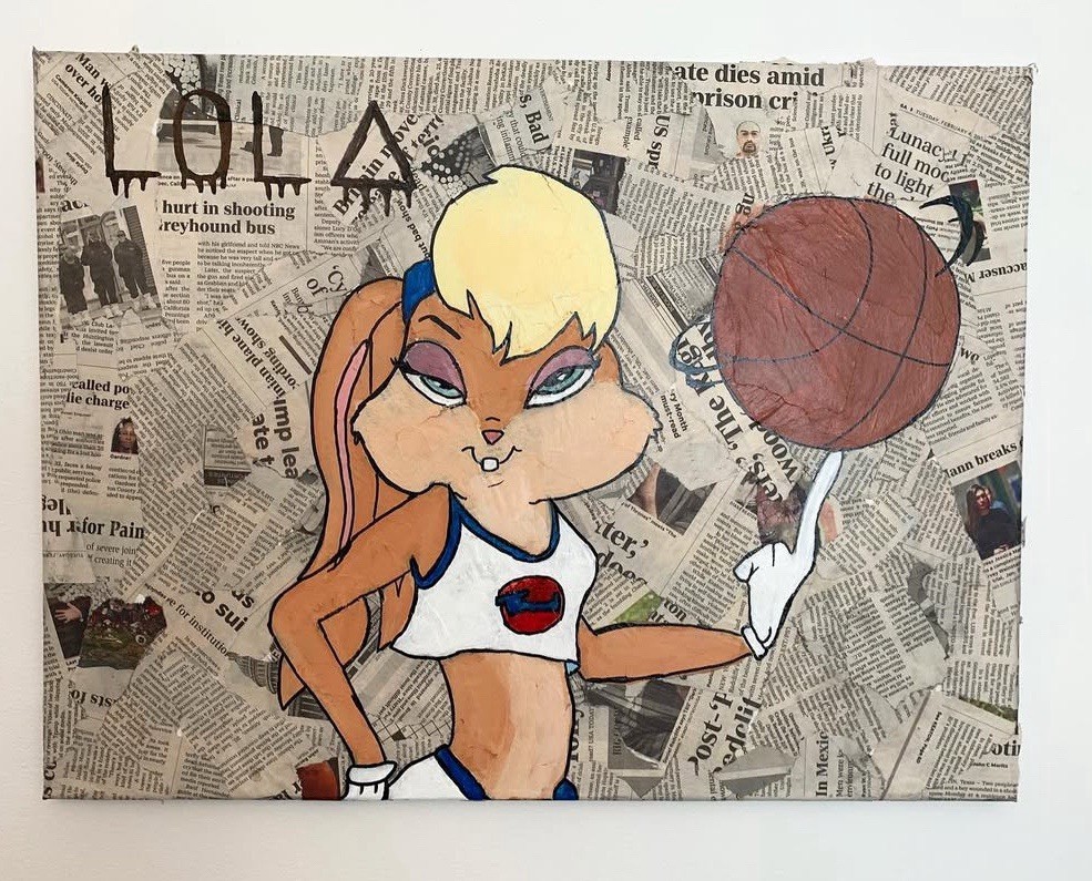 Wall Art Newspaper Lola Bunny 18in x 18in Canvas