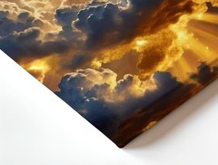Wall Art Heavenly Cloudscape Sun Rays Sky Canvas Print Golden Dramatic Decor