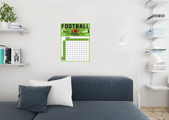 Football Squares Board 100 Party Decoration Sport Pool Art Print Poster 24×36