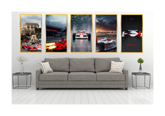 Vintage F1 Marlboro Racing Poster Set of 5 – Wall Art Prints – Retro Home Decor