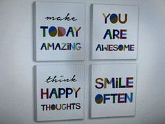 Watercolor Words HPNIUB Inspirational Quote Art Print, Set of 4 Pcs (8X10inch)