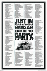 Just In Case You Need an Excuse To Party Funny Art Print Poster 12×18