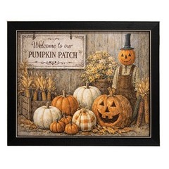 NEW PRIMITIVE FALL HARVEST PUMPKINS PRINTS 3 ASSORTED 11″Wx9″H Framed Farmhouse