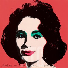 24W»x24H» LIZ 1964 by ANDY WARHOL – ELIZABETH TAYLOR CLEOPATRA CHOICES of CANVAS
