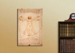 12″ x 18″ Leonardo Da Vinci Wall Art Canvas Print – Vitruvian Man