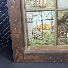 Homco Home Interiors Window Pane Picture Fall Rustic Autumn Farm B Mitchell VTG