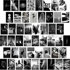 Wall Collage Kit, Black & White Aesthetic Pictures, 50PCS 4×6 Inch Picture Co…