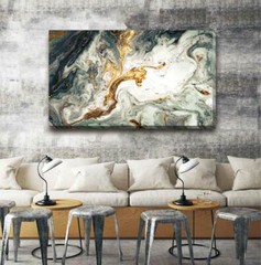 Black white gold Contemporary Stretched Canvas Print Framed Wall Art Decor A390