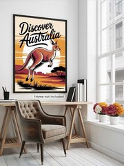 Discover Australia – Kangaroo – Travel Poster