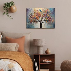 Dazzlewall Colourful Tree of Life Wall Art Print, 16″L x 12″W,