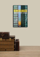 1960s Chicago Lake Michigan Vintage Style Airline Travel Poster – 24×36