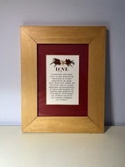 Inspirational Wall Art Wood Framed Picture LOVE Quote Red Mat Decor Bible Verse