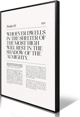 Psalm 91 NIV Canvas Wall Art, Christian Bible Verse Poster, Whoever Dwells in th