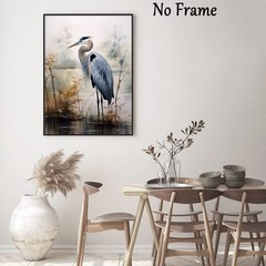 Great Blue Heron Canvas Wall Art Wild Bird Pictures 16″L x 24″W, A-No Frame