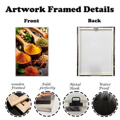 OAAPITI Spices Kitchen Wall Art Culinary Herbs Canvas Print Colorful Food Art…