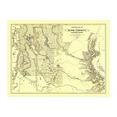 Old Map of King County, WA 1888 – Vintage Washington Art