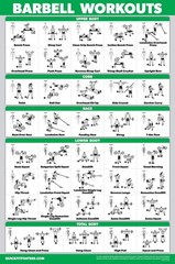 Palace Learning 4 Pack – Dumbbell Workout Posters Volume 18″ x 24″, LAMINATED