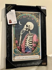 Sapna Shah The Overthinker Skeleton Tarot Framed Wall Art Black Ornate 18×12″