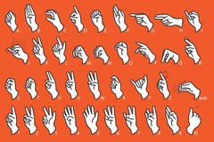 Sign Language Alphabet ABC Communication Deaf Hard Hearing Hand Educational Char