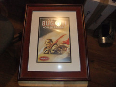 REPRO Bugatti Non Si Passa Italian Car Automobile PRINT ART WOOD FRAMED 17X14″