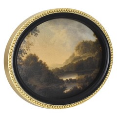 Home Decor Collection Gold Metro Beaded Oval Framed Landscape Wall Art, 14xll