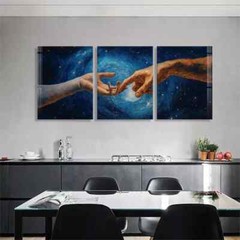 3pcs Vibrant Stars and Swirling Galaxy Perfect Wall Art Canvas Unframed/Framed
