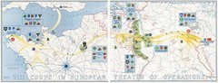 VIII Army Corps Unit Route Map Normandy – German-Czech Border Wall Art Print