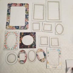 Assorted Magnetic Picture Frams Set Of 34, Foral,plain