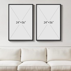 Large Framed Neutral Abstract Wall Art for Living Room, Set of 2 Black and Be…