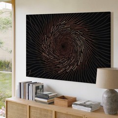 Wall Art Against A Profound Black Canvas, A Vivid Fingerprint Design Unfurls