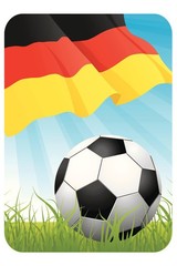 Germany Soccer Ball And Flag Sports Cool Wall Decor Art Print Poster 12×18