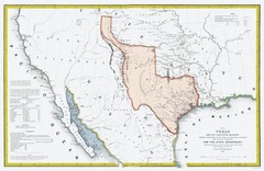 Historic State Map – Texas Republic – US War Dept 1844 – Vintage Wall Art
