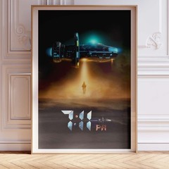 Spaceship Encounter Poster Wall Art A0 Large Print Decor Cinematic Sci-Fi
