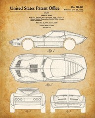 Corvette Patent Prints Set of 4 – 8×10 Unframed Posters for Man Cave Car Lovers