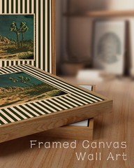 Vintage Western Desert Night Framed Wall Art Southwestern Cactus Canvas Wall …