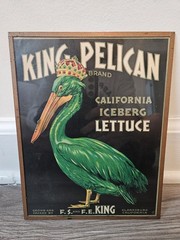 King Pelican California Lettuce Vintage Produce Metal Repro-9’x7″-Worth a Look!