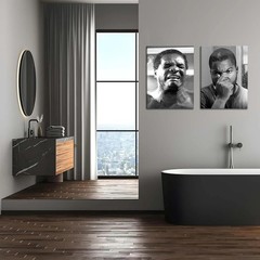 Laughing Moments: Set of 2 Black and White Canvas Prints for Bathroom Charm