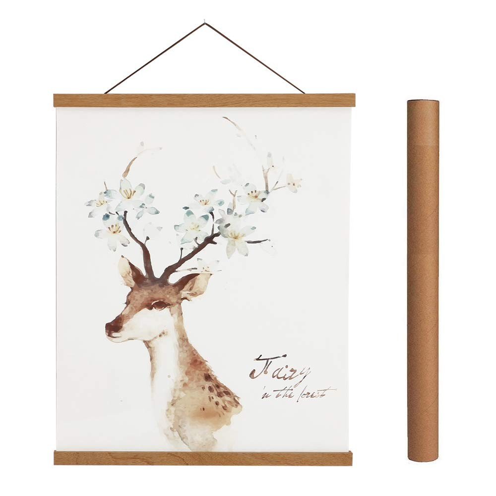 Artmag Magnetic Poster Hanger Frame, 12×18 12×16 12L» x 0.7W», Teak Wood