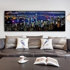 Hong Kong City Night View Painting Canvas Wall Art Canvas Painting Wall Picture