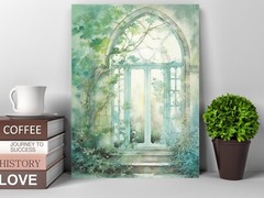 11×14 Garden Window Canvas Print Wall Art
