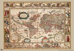 Ancient World Map Latin Illustration Cool Wall Art Print Poster 16×24