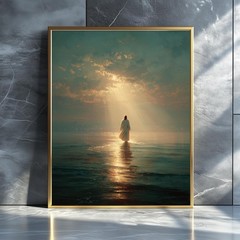 Jesus Walking on Water Art | Christian Wall Decor I Will Walk With Christ Canvas