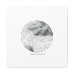 Topographic Circle Art Canvas | Matte Stretched Canvas 1.25″
