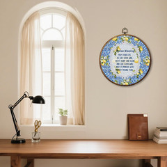 Italian Blessing Lemon Round Wall Art Decor, Rustic Mediterranean Lemon Hangi…