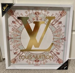 Oliver Gal Louis Vuitton LV Monogram Canvas Fashion Wall Art 16”x16” Rare Print