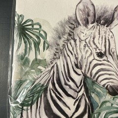 Zebra Wall Art Canvas Print 8”X 8” Wall Hook Zebra🦓 & Palm Tree🌴