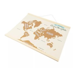 Scratch Off World Map Wall Hanging Travel Tracker Continents Poster (NEW)