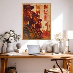Patriotic Wall Art, Vintage Rifle and Flag Poster, Memorial Day Print