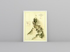Philippines Map, Philippines 2D Relief Map, Philippines Vintage Map – 2D Flat