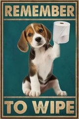Pzecaru Shiba Inu Bathroom Painting Tin Metal Signs Canvas Wall Art Living Room